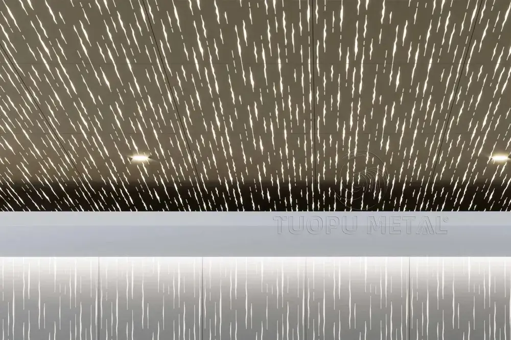 Shows the effect of lighting and ceiling together.