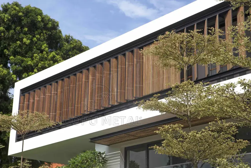 The effect of aluminum louvers during the day