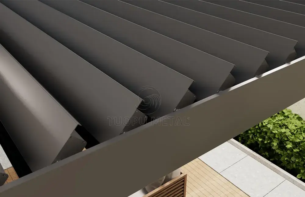 the louver roof of the aluminum louvered pergolas