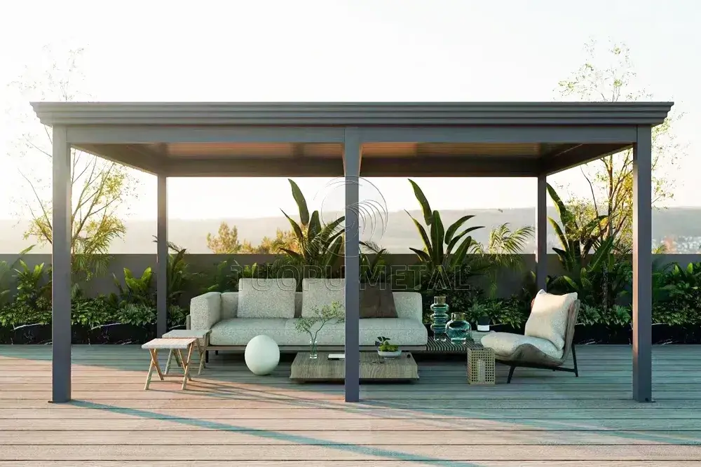 aluminum louvered pergola for outdoor living