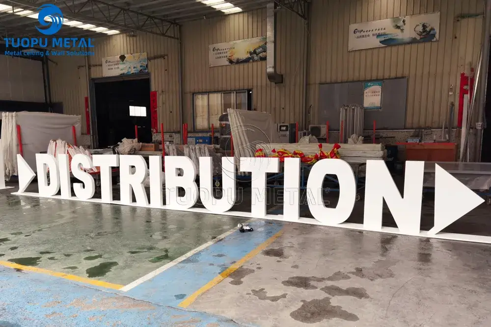 Led distribution's 'distribution' logo stand after surface treatment